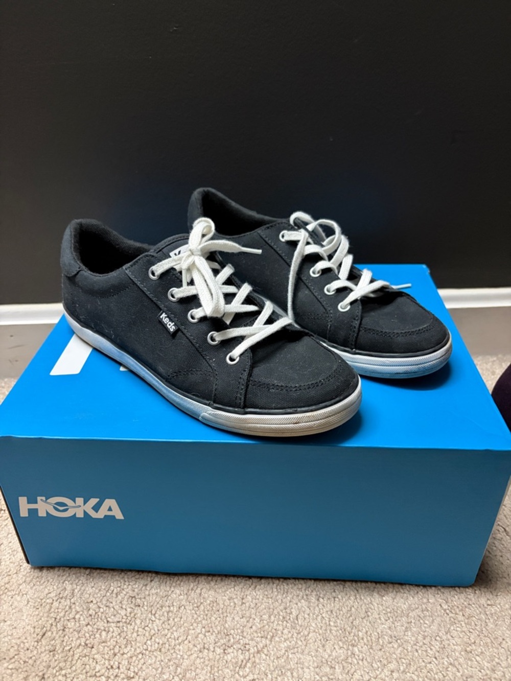 Keds Black Canvas Low-Top Sneakers with White Laces